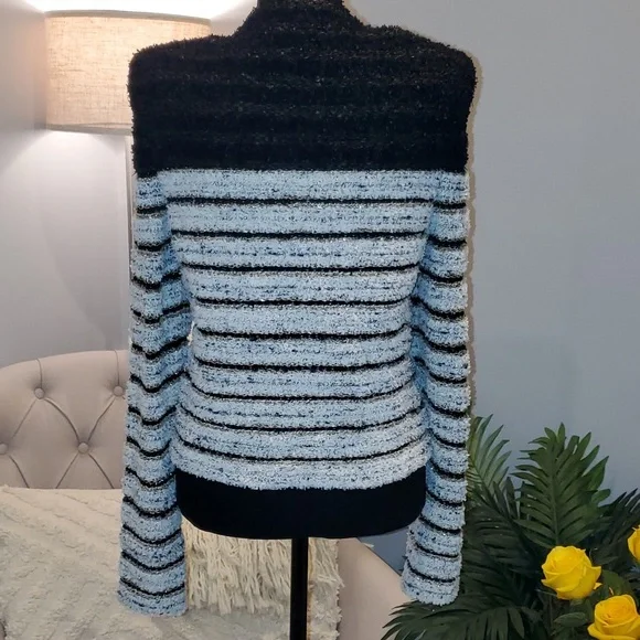 Balmain Side to Side Striped Metallic Tweed Jacket